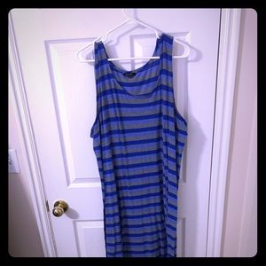 Blue and Gray Maxi Dress